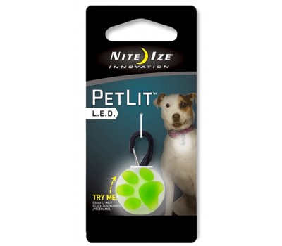 Брелок PetLit - Lime Paw/WHT LED