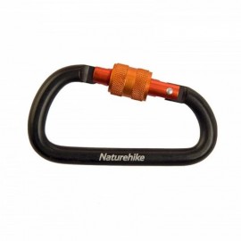 Карабин Naturehike d-type 8cm с блокировкой NH15A008-D (Black)