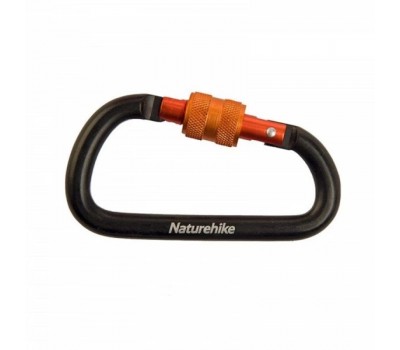 Карабин Naturehike d-type 8cm с блокировкой NH15A008-D (Black)