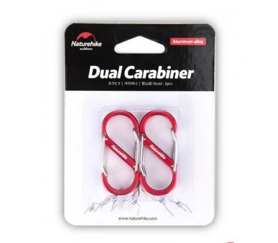 Карабин Naturehike S-Type NH20GS004 Red 5cm (2шт)