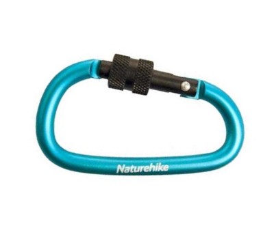 Карабин Naturehike d-type 8cm с блокировкой NH15A008-D (Blue)