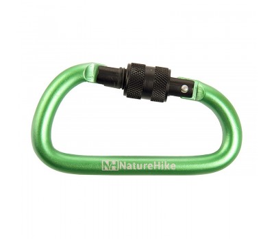 Карабин Naturehike d-type 8cm с блокировкой NH15A008-D (Green)
