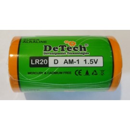Батарейка DeTech LR20 (D, UM-1) Super Alkalin