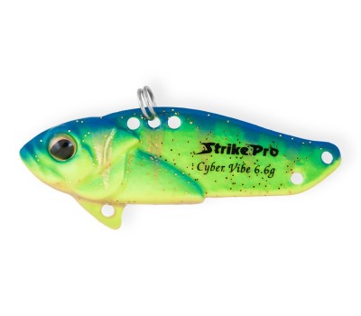 Блесна-Цикада Strike Pro Cyber Vibe 35, 35 мм, 4,5 гр, цвет: Glowing Blue Lemon, светящийся, (JG-005A#A172FL)