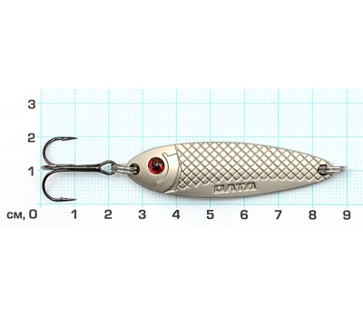 Блесна ЖЕРЕХОВАЯ  21г, 80мм, матовое серебро, тр.Mustad №4, цветной металл