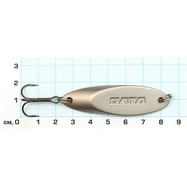 Блесна КАСТМАСТЕР 21г, 80мм, матовое серебро, тр.Mustad №4, цветной металл,