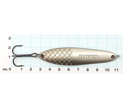 Блесна СУДАКОВАЯ  20г, 80мм, матовое серебро, тр.Mustad №2, цветной металл