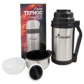 Термос HS.TM-011 1200ML (дополн.пласт.чашка, скл.ручка, ремень) TONAR
