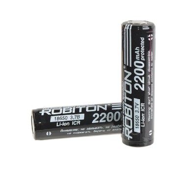 Аккумулятор 18650 Robiton 18650-2200 2200мАч с защитой PK1