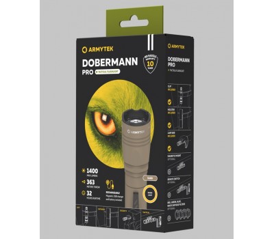 Фонарь Armytek Dobermann Pro Magnet USB Sand Теплый