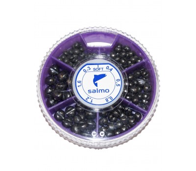 Грузила Salmo ДРОБЬ SOFT мягкий 6 секц. 0.3-1.6г 100г набор 3