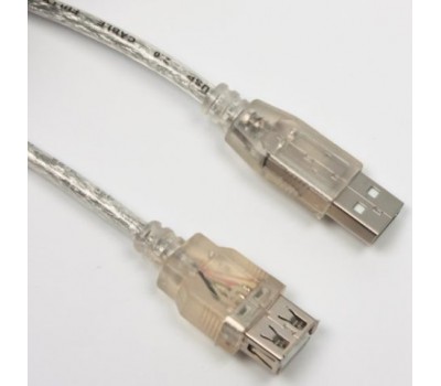 Удлинитель USB 2.0 c 2 фильтром, прозрачный 10м TT0300-1-10