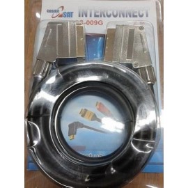 Cosmosat SCART-SCART в блистере CS-009G черн.-зол. 2м