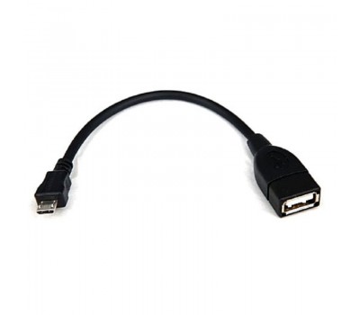 Кабель DeTech USB 2.0 AF-micro B OTG Black 0.1m
