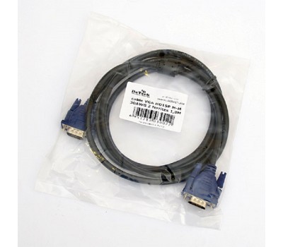 Кабель DeTech VGA M-M 30AWG 2 ferrites 3M