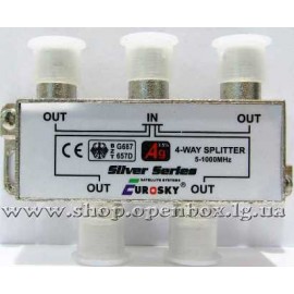 Split 4 way EUROSKY  в короб. + F разъемы 5-1000 Mhz