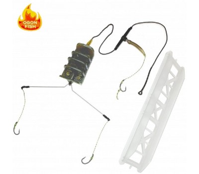 Карповый монтаж OGON FISH #2  METHOD RIVER  90 gr 3 Teflon hook#8 for boiles Leadcore CLIMAX - 45lb