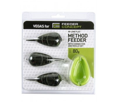 Кормушки фидер. FC Vegas Flat METHOD 80г 3шт. и уплот. набор