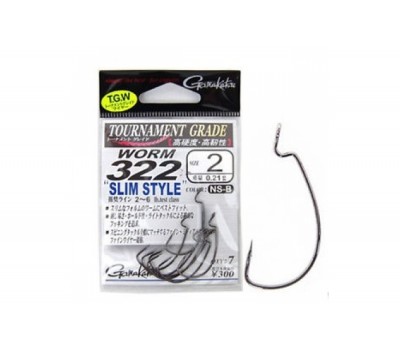 Крючки Gamakatsu офсетные WORM 322 Slim - 7 шт (#01)