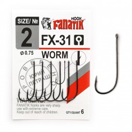 Крючок одинарный Fanatik FX-31 WORM № 2