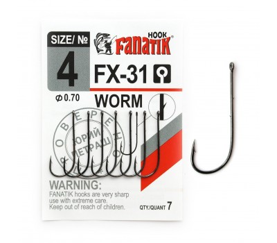 Крючок одинарный Fanatik FX-31 WORM № 4