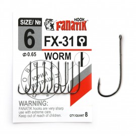 Крючок одинарный Fanatik FX-31 WORM № 6