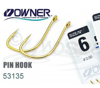 Одинарный крючок OWNER 10шт кольцо жёлтый 53135-10