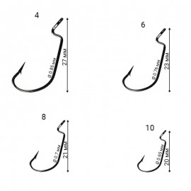Офсетный крючок Crazy Fish DN Offset Joint Hook №6 10 шт