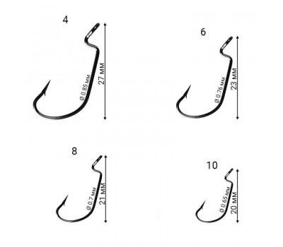 Офсетный крючок Crazy Fish DN Offset Joint Hook №6 10 шт
