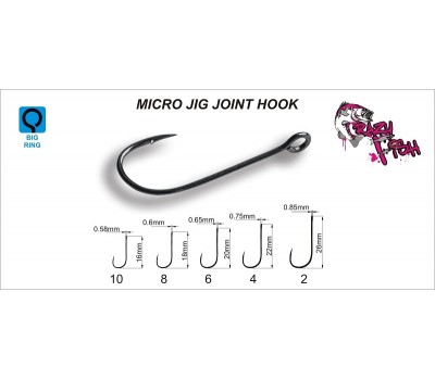 Одинарный крючок Crazy Fish Micro Jig Joint Hook №8 10 шт