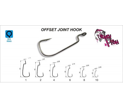Офсетный крючок Crazy Fish Offset Joint Hook №1 10 шт