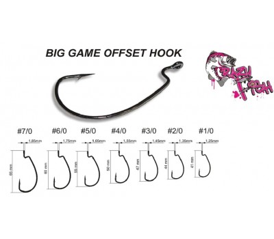 Офсетный крючок Crazy Fish Big Game Offset Hook №2/0 1 шт