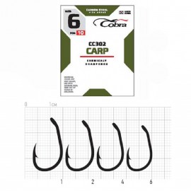 Крючки Cobra CARP сер. CC302 разм.006 10шт. с лопаткой