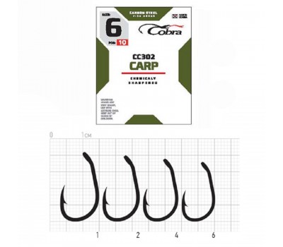 Крючки Cobra CARP сер. CC302 разм.006 10шт. с лопаткой