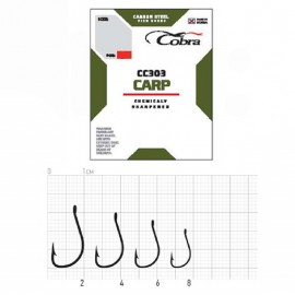 Крючки Cobra CARP сер. CC303 разм.008 10шт.