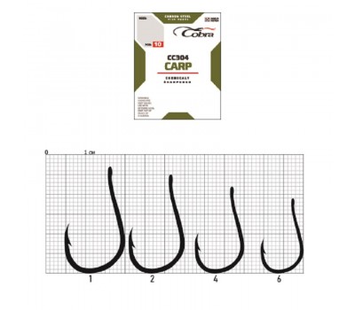 Крючки Cobra CARP сер. CC304 разм. 006 10шт.