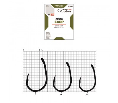 Крючки Cobra CARP сер. CC306 разм. 006 10шт.