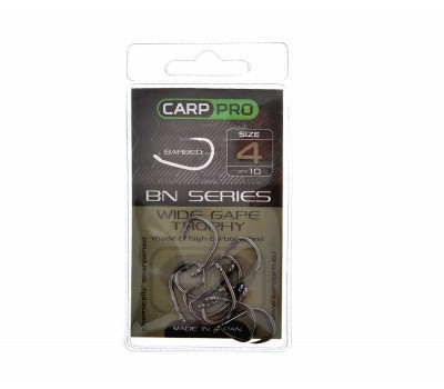 Крючки Carp Pro Black Nickel Wide Gape Trophy №4