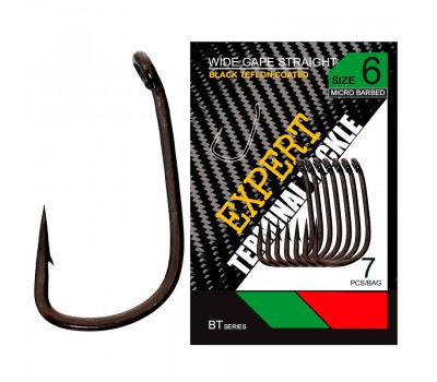 Крючок CARP PRO Black Teflon Wide Gape Straight №6 7шт