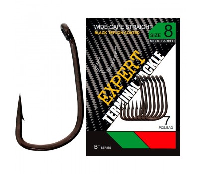 Крючок CARP PRO Black Teflon Wide Gape Straight №8 7шт