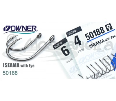 Одинарный крючок OWNER 12шт кольцо Black Chrome 50188-12