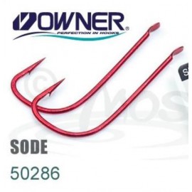 Одинарный крючок OWNER 16шт лопатка красный 50286-14