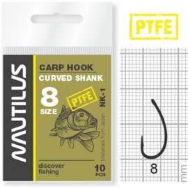 Крючок Nautilus Carp Curved Shank 1PTFE № 8