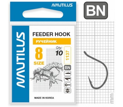 Крючок Nautilus Feeder Фидер ручейник 1137BN  № 8