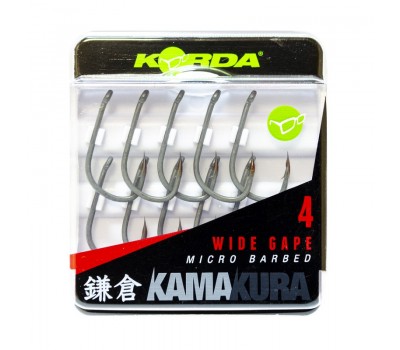 Крючок KORDA Kamakura Wide Gape №4 с бородкой 10шт
