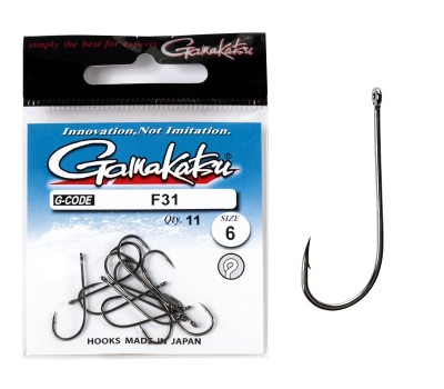 Крючки Gamakatsu F31 NEW LABEL HOOKS BLACK разм. 06 11шт.