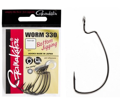 Крючки офсетные Gamakatsu WORM 330 BOTTOM JIGGING HOOKS разм. 01 6шт.