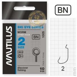 Крючок офсетный Nautilus Offset Big Eye Series Worm 1005 № 2