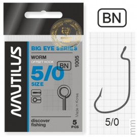 Крючок офсетный Nautilus Offset Big Eye Series Worm 1005 ...