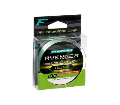 FLAGMAN Леска Avenger Olive Line 100м 0,28мм 7,7кг/17lb